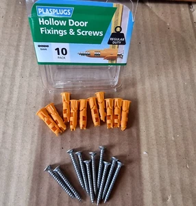 Hollow Door Fixings Plasplugs Regular Duty x10 6mm Drill Screw 2285 - Picture 1 of 4