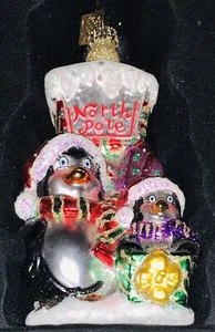 Sparkle Bright Radko North Pole Penguin Blown Glass Christmas Ornament 2012 - Picture 1 of 2