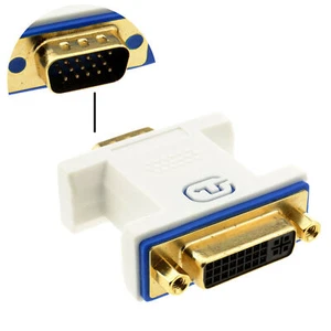 Pro DVI 24+5 Buchse Zu VGA Stecker 15 Polig Video Adapter Konverter Weiß [ - Bild 1 von 12