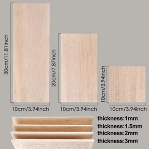 1.5MM 17Pcs Basswood Board Sheet Pieces DIY Woodwork Toy Craft Thickness 1-3mm - Picture 1 of 7
