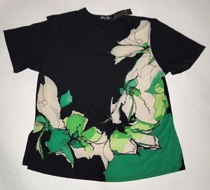 Kivenst High Fashion Floral Black Green Blouse 2xl - Picture 1 of 4