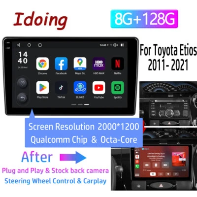 For 2011-21 Toyota Etios Android 12 Car Stereo Radio GPS Navi Carplay Head Unit - Image 1 of 4