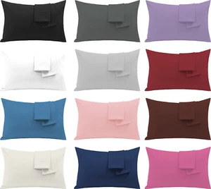 2, 4 X PILLOW CASE LUXURY CASES POLY COTTON HOUSEWIFE PAIR PACK PILLOW COVER - Picture 1 of 20