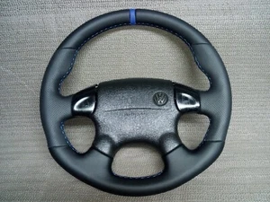 Volante deportivo VW Golf III 3 Polo 6N Passat B4 con airbag nuevo revestimiento - Imagen 1 de 2