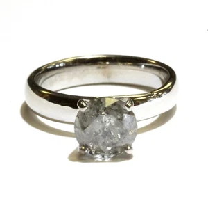 14k white gold 2.06ct clarity enhanced round diamond solitaire engagement ring - Picture 1 of 7