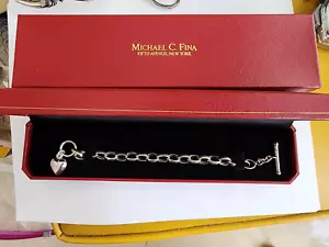 BRACCIALE MICHAEL C FINA FIVE AVE NEW YORK ARGENTO STERLING NUOVO CON SCATOLA - Foto 1 di 5