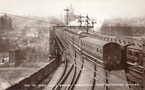 NEWCASTLE. TOP OF HIGH LEVEL BRIDGE FROM GATESHEAD STATION IN LINDSAY SERIES - Picture 1 of 1