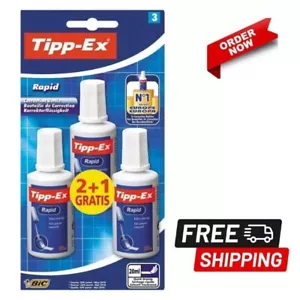 3 x Tipp-Ex Rapid, Correction Fluid Bottle High Quality Excellent Coverage 20ml - Picture 1 of 6