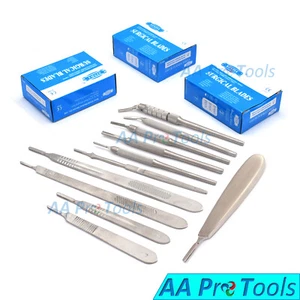 900 Surgical Scalpel Blades and 11 Assorted Scalpel Handles, Knife (HUGE SET) - Picture 1 of 3
