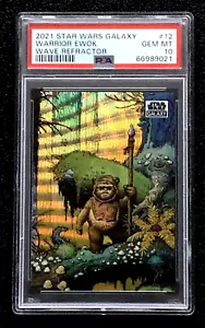 PSA 10 GEM MINT SP /99 2021 WARRIOR EWOK STAR WARS GALAXY WAVE REFRACTOR G4417 - Picture 1 of 4
