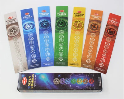 Hem Seven Chakras Incense: Box of 7 x 5 Stick (35 Sticks Total) 7 Chakra - Image 1 of 2