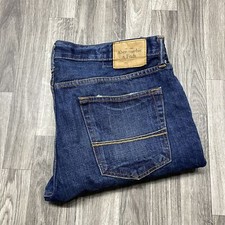 ABERCROMBIE & FITCH Classic Straight Mid Rise Blue Denim Jeans Men's W 36 L 32