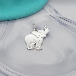 Tiffany & Co.  Smiling Elephant Charm Pendant in 925 Sterling Silver w/Pouch - Picture 1 of 11