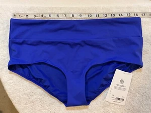 Athleta NWT L 12 14 Malibu Boyshort Cerulean Swim Short 981004 Bikini Bottom - Picture 1 of 10
