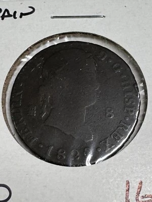 1820 Spain 8 Maravedis Copper Coin - Image 1 of 4