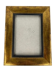 Free Standing Frame for 6 x 4 Photo Picture Gold Black Faux Metal Look - Picture 1 of 12