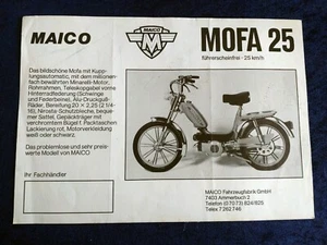 Maico Mofa 25 Prospekt Blatt - Bild 1 von 1