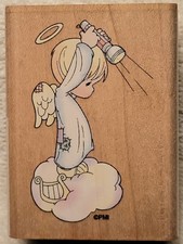 Precious Moments "Angel with Flashlight" Rubber Stamp, Stampendous UH007 - NEW