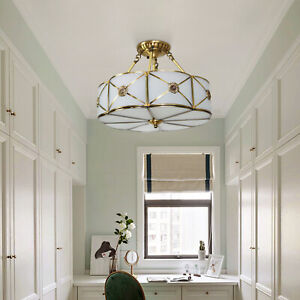 18" Classic Tiffany Style Ceiling Light Chandelier Semi Flush Mount Pendant Lamp