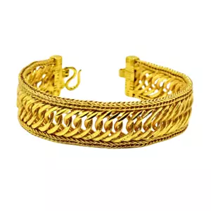 Bracelet Chain 24k Thai Baht Gold 22k 23k Yellow GP Jewelry Weight 3 Baht Gift - Picture 1 of 6