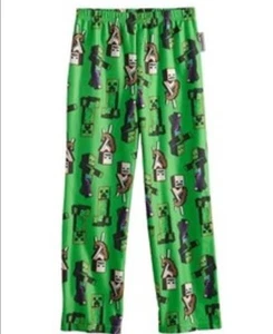 MINECRAFT Pajamas Boys 6/8 NEW Minecraft Pajama Sleep Pants Pjs NWT Creeper - Picture 1 of 3