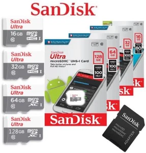 SANDISK ULTRA C10 micro SD SDHC 16GB 32GB 64GB 128GB 256GB Memory Card LOT - Picture 1 of 15