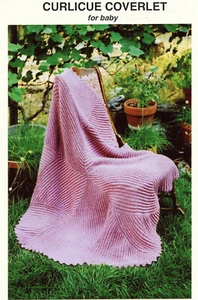 Oat Couture Knitting Pattern #BB210 - Curlicue Coverlet for Baby - Picture 1 of 2
