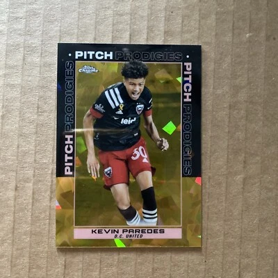 2021 Topps Chrome MLS Sapphire Edition Pitch Prodigies Gold /50 Kevin Paredes - Image 1 of 2
