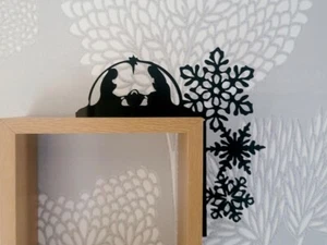 Nativity Scene Ornament, Shelf Sitter, Black Christmas Home Décor, Door Corner - Picture 1 of 4