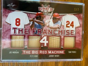 2021 Leaf Lumber The Franchise The Big Red Machine Game Used Bat Card 1/7