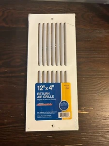 TruAire 12” x 4” White Return Air Grille Vent - New - #327579 - FREE SHIPPING - Picture 1 of 2