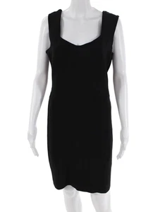 Alice + Olivia Womens Sleeveless Scoop Neck Knit Sheath Dress Black Size 8 - Picture 1 of 7