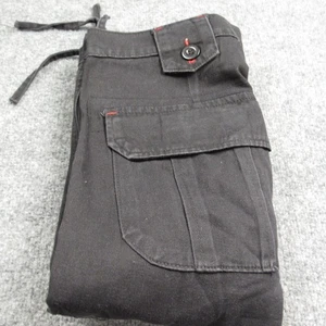 Red Ape Shorts Men 38x15 Black Lightweight Cargo Pocket Flaps Drawstring Hems - Picture 1 of 15
