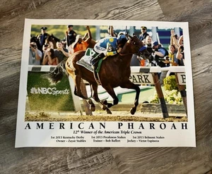 American Pharoah 2015 Triple Crown Belmont Win Poster NBC Sports Rare Print - Picture 1 of 7
