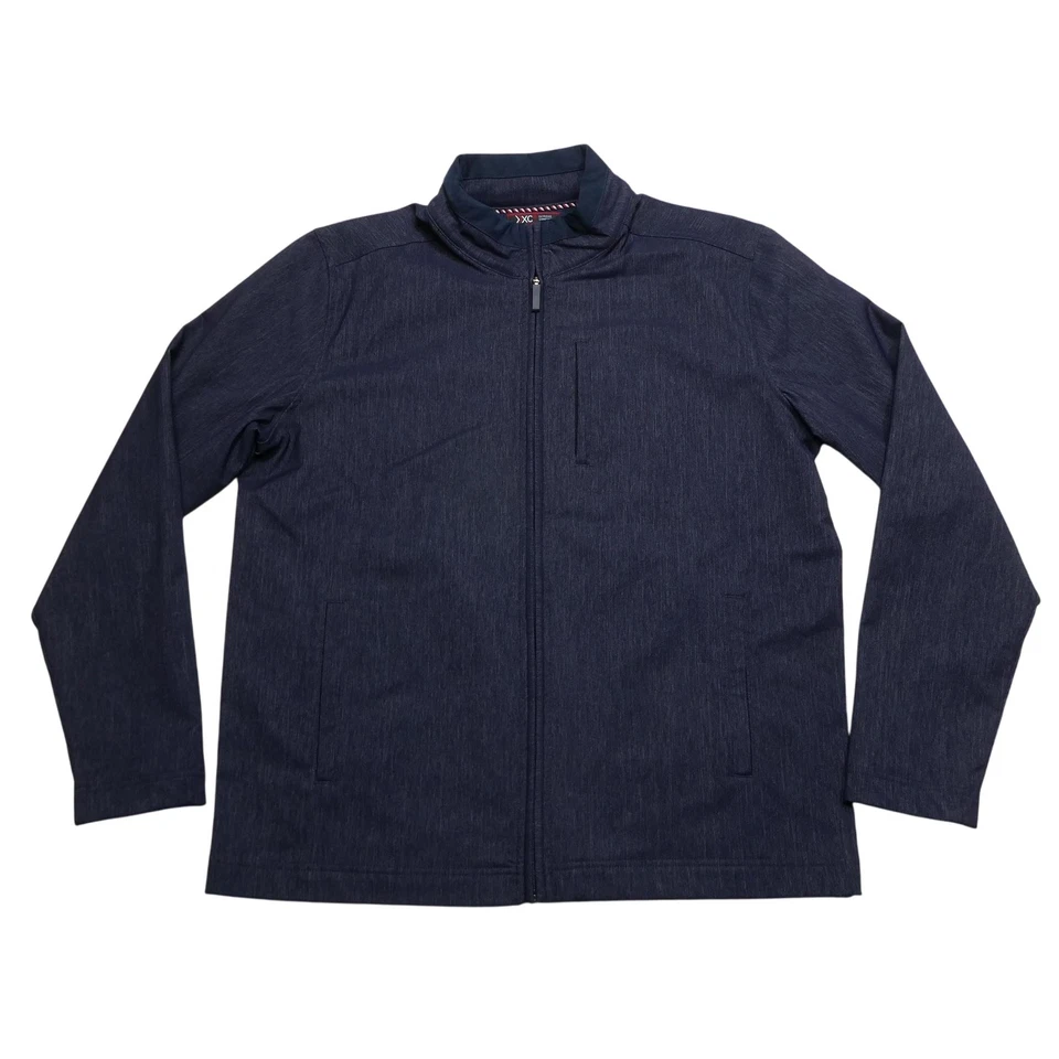 Chaqueta Johnston & Murphy Para Hombre Grande Azul Marino XC4 Extreme Comfort Cremallera Completa Softshell Foto 1 de 4