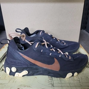Size 9 Wmns - Nike React Element 55 Shoes Oil-Gray 2019 CT1186-001: Sneakers - Picture 1 of 12
