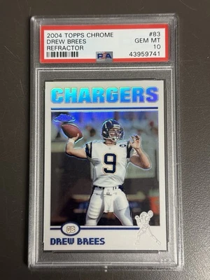 2004 TOPPS CHROME REFRACTOR #83 DREW BREES PSA 10 - Pop 10 - Image 1 of 2