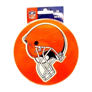 New Cleveland Browns Tin Coasters Set of 5 Football Games Sports Season - Picture 1 of 2