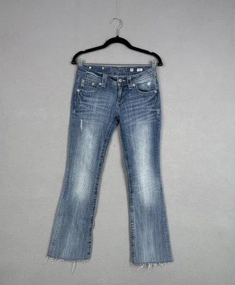 Pantalones de mezclilla Miss Me Jeans para mujer 27 azul firma bota adornada bolsillos traseros Foto 1 de 4