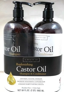 Champú y acondicionador reponedor de aceite de ricino SJ BEAUTY 32 oz cada uno TAMAÑO ENORME - Imagen 1 de 2