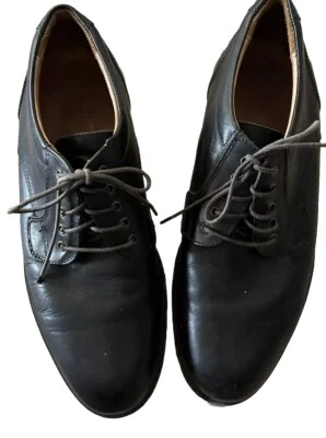 Bostonian Men Sz 9.5 M Black Leather Dress Shoe Oxfords Lace Up MADE N ITALY 98” - Image 1 of 4