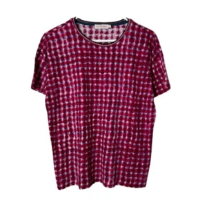 Tory Burch Rosa 100% Strick Leinen Kurzarm T-Shirt Damen M - Bild 1 von 8
