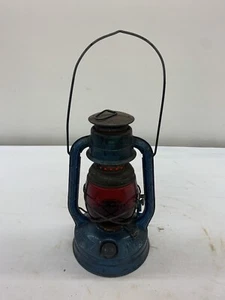 Vintage Dietz Little Wizard Lantern Blue Lantern Red Glass - Picture 1 of 12