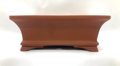 Japanese Tokoname Bonsai Pot SHOZAN Rectangular Pot glazed Brown w4.7in - Image 1 of 4