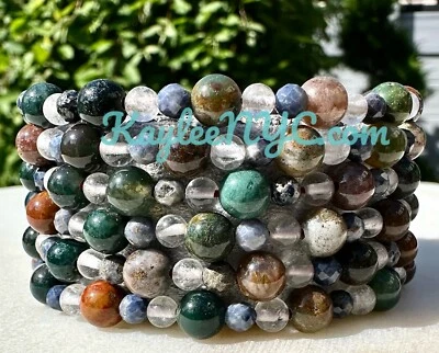 Venta al por mayor Lote 6 Piezas Cristal Natural Tauro Zodiaco Pulsera Elástica Sanación Foto 1 de 4