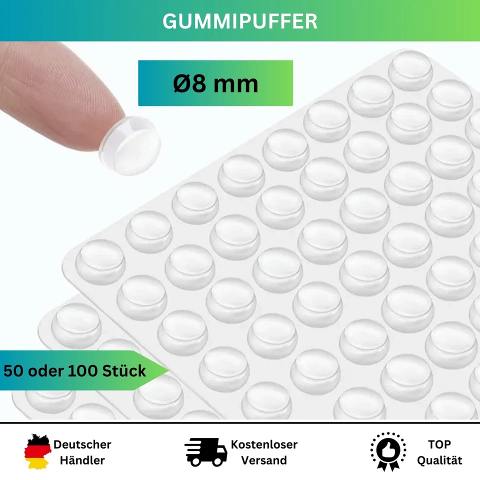 Silikon Anschlagpuffer 100 Stück Elastikpuffer Schutzpuffer Puffer Wandschutz - Bild 1 von 4