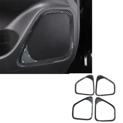 4x ABS Carbon Pattern Door Speaker Cover Trim For Mitsubishi Outlander 2013-21 - Image 1 of 3