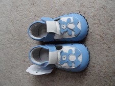 Blue Baby Teddy Bear Shoes Size 6 - 12 Months 115mm Inside Leather