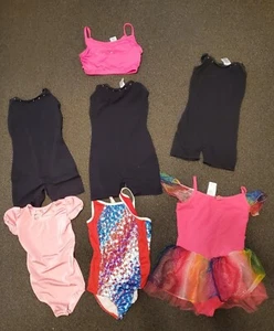 Preowned Girls gymnastics ballet Activewear mixed lot of 7 - Picture 1 of 2