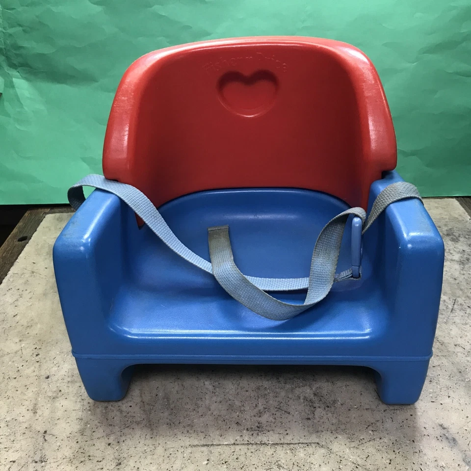 Fisher Price Grow With Me 1990 asiento elevador rojo/azul plástico elevador vintage Foto 1 de 4
